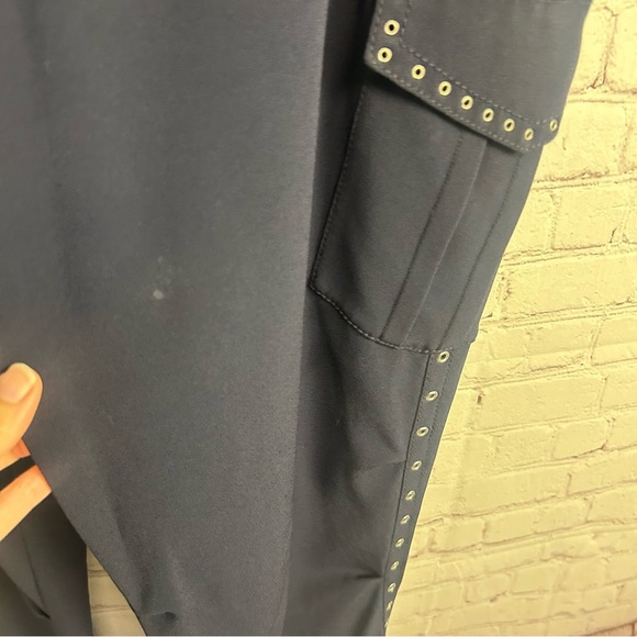 10 Crosby Derek Lam trendy navy blue preppy grommet embellished pants size 8 - Picture 8 of 13